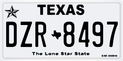 TX license plate DZR8497