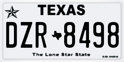 TX license plate DZR8498