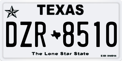 TX license plate DZR8510