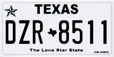 TX license plate DZR8511