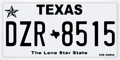 TX license plate DZR8515