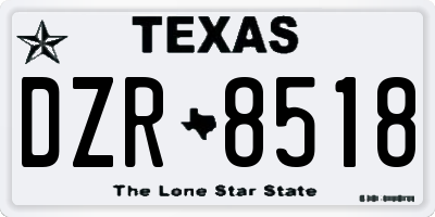 TX license plate DZR8518