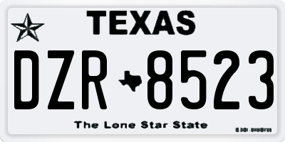 TX license plate DZR8523