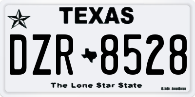 TX license plate DZR8528