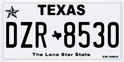 TX license plate DZR8530