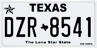 TX license plate DZR8541