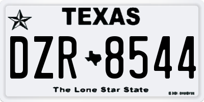 TX license plate DZR8544