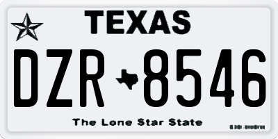 TX license plate DZR8546
