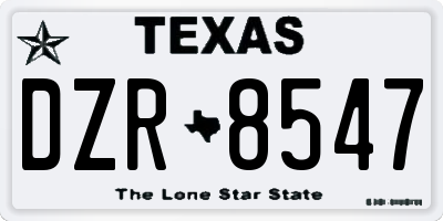TX license plate DZR8547