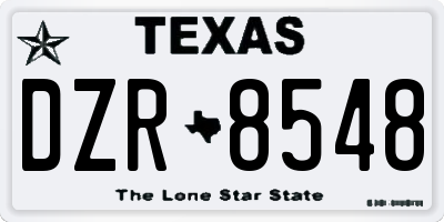 TX license plate DZR8548