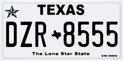 TX license plate DZR8555