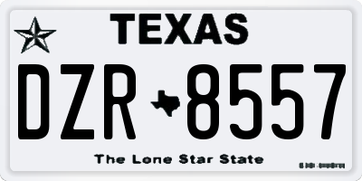 TX license plate DZR8557