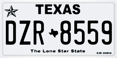 TX license plate DZR8559