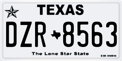TX license plate DZR8563