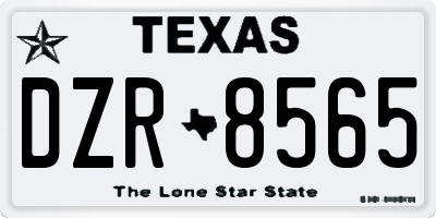 TX license plate DZR8565