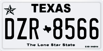 TX license plate DZR8566