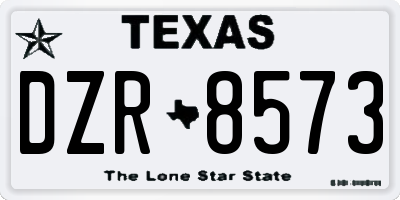 TX license plate DZR8573