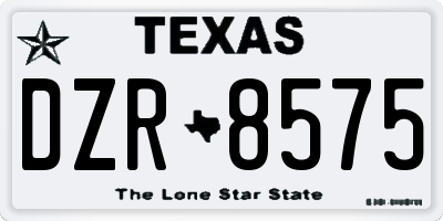 TX license plate DZR8575