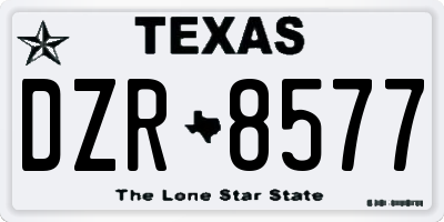 TX license plate DZR8577