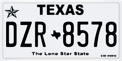 TX license plate DZR8578