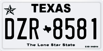 TX license plate DZR8581