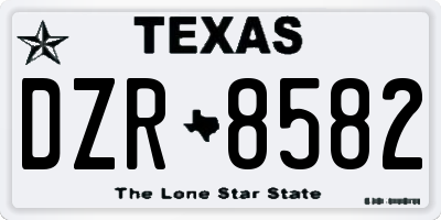 TX license plate DZR8582