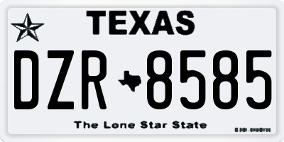 TX license plate DZR8585