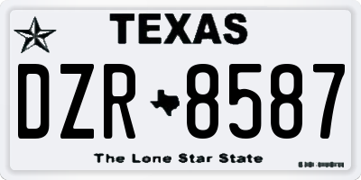 TX license plate DZR8587