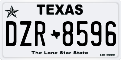 TX license plate DZR8596