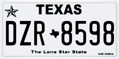 TX license plate DZR8598