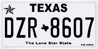 TX license plate DZR8607