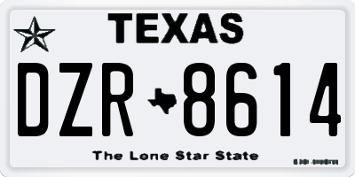 TX license plate DZR8614