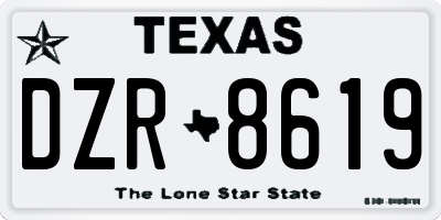 TX license plate DZR8619