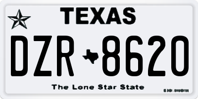 TX license plate DZR8620