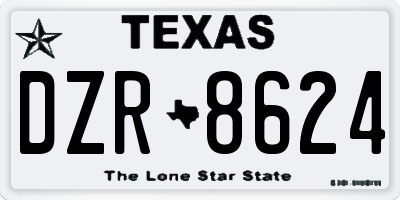 TX license plate DZR8624