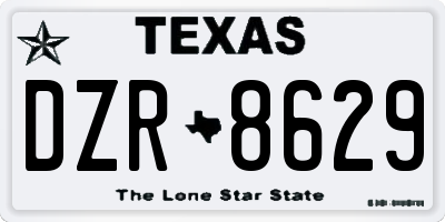 TX license plate DZR8629