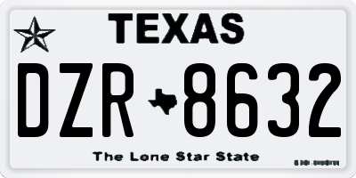 TX license plate DZR8632