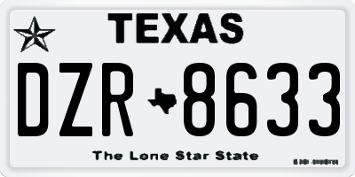 TX license plate DZR8633