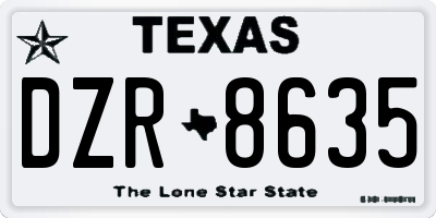 TX license plate DZR8635