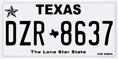 TX license plate DZR8637