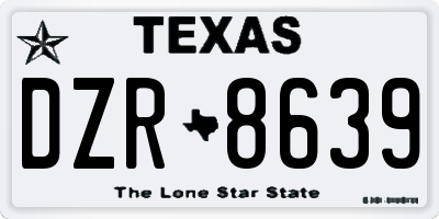 TX license plate DZR8639
