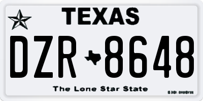 TX license plate DZR8648