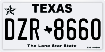 TX license plate DZR8660