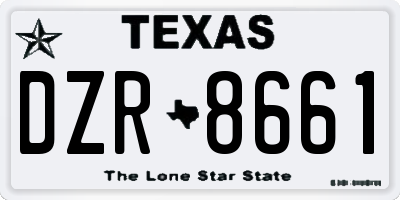 TX license plate DZR8661
