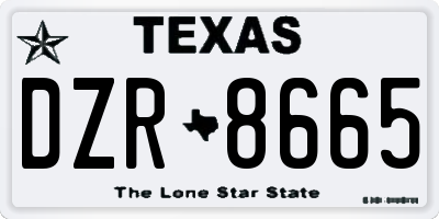 TX license plate DZR8665