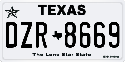TX license plate DZR8669