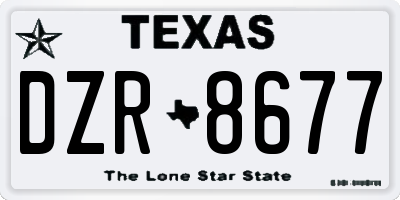 TX license plate DZR8677