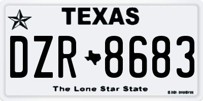 TX license plate DZR8683