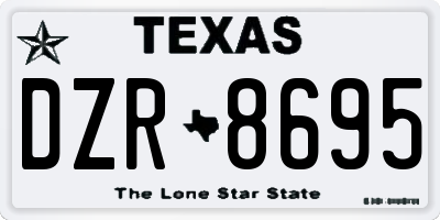 TX license plate DZR8695