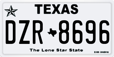 TX license plate DZR8696